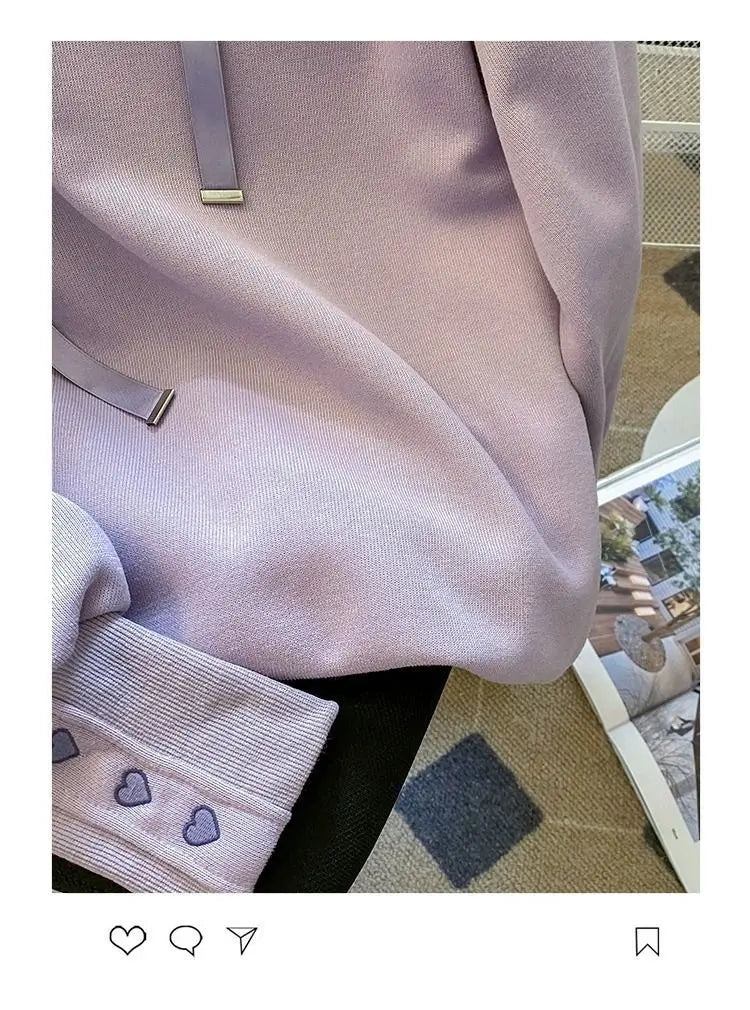 Kawaii Hoodies Harajuku Sweet Girlish Embroidery Aesthetic Baggy S-3XL Temper Designer Plus-Velvet Hooded Y2k Clothes Chic