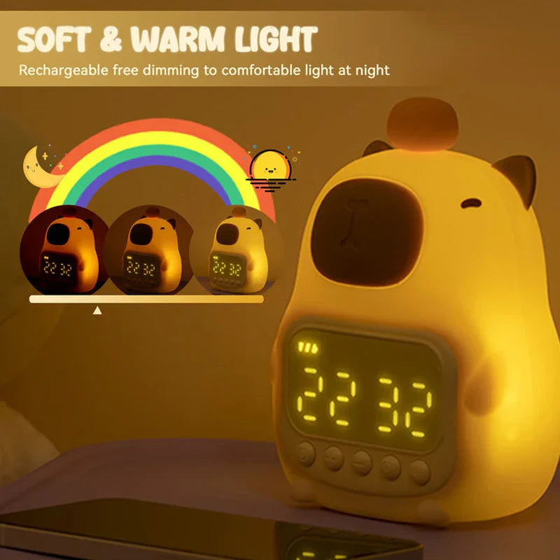 Capybara Night Light Alarm Clock