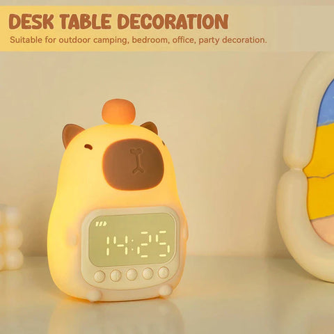 Capybara Night Light Alarm Clock