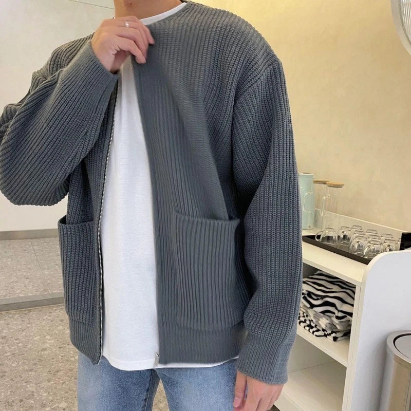 Knit Sweaters For Cardigan Warm Clothing Luxury Y2k Vintage Sweater Winter Cotton Warm Man Clothes