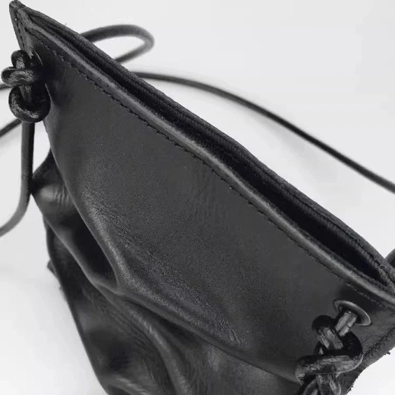 Luxury Design Y2k Aesthetic Mini Cellphone Bag Pleated Vintage Punk Shoulder Bags Pu Soft Leather Trend Handbags Crossbody