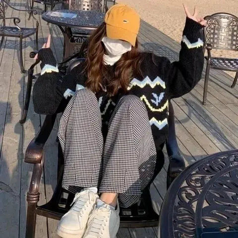 POLO collar sweater for women, thickened and winter style, ethnic style knitted bottoming sweater, worn alone y2k top