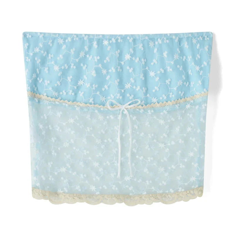 y2k Tube Top Aesthetic Clothes Floral Lace Patchwork Off Shoulder Strapless Sleeveless Tanks 2000s Streetwear