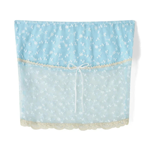 y2k Tube Top Aesthetic Clothes Floral Lace Patchwork Off Shoulder Strapless Sleeveless Tanks 2000s Streetwear