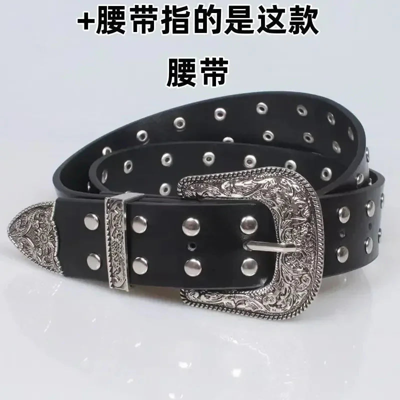 American Girl Dark Y2k Hip-packing Black Pants Rivet Design Sense Denim Shorts Low Waist Slim Pants