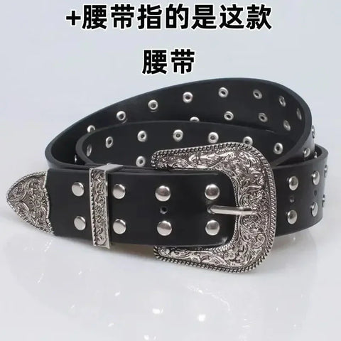 American Girl Dark Y2k Hip-packing Black Pants Rivet Design Sense Denim Shorts Low Waist Slim Pants