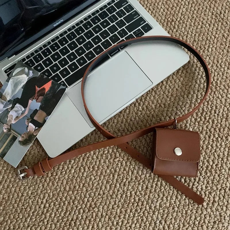 Japanese Casual All Match Handbags Y2k Aesthetic Streetwear Waist Packs Punk Vintage Simple Solid Bum Bags Trendy