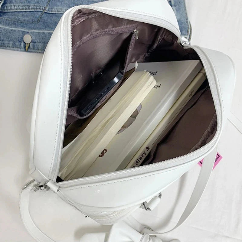 Y2k Aesthetic All Match Shoulder Handbags Vintage Transparent Simple Bow Ita Bags All Match Ins Transparent Underarm Bag