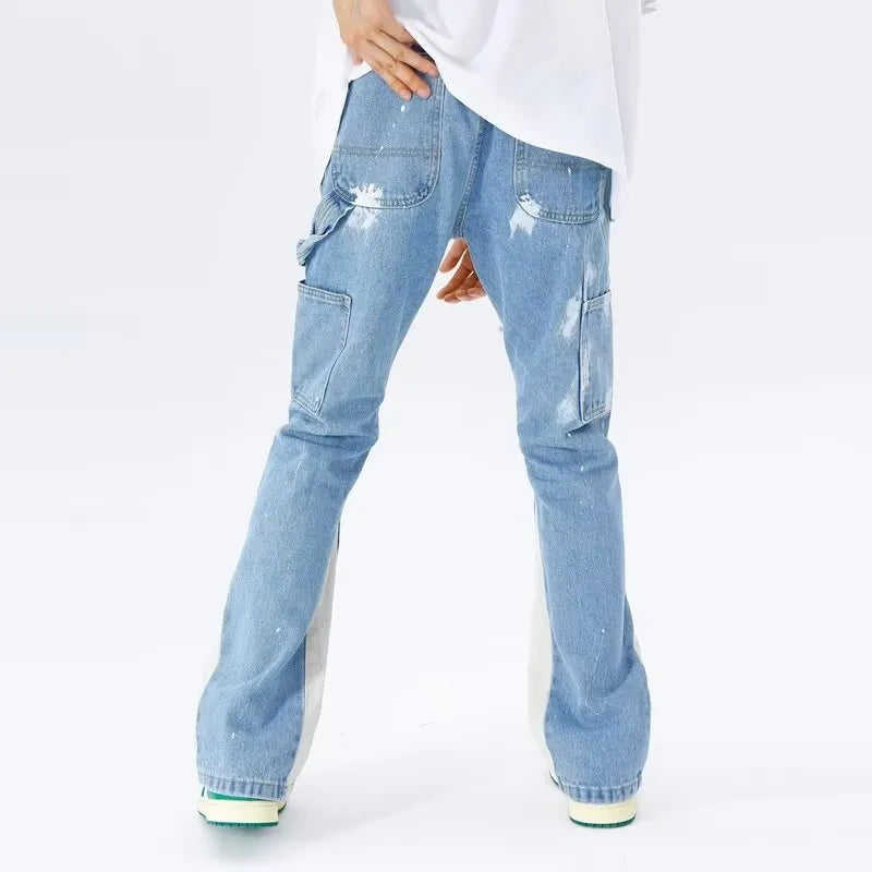 Kanye Y2K Streetwear Baggy Flare Jeans Cargo Pants Clothing Drawstring Sweatpants Denim Trousers Pantalon