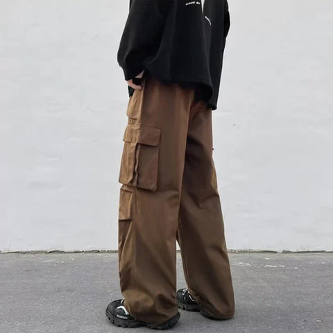 Cargo Pants Vintage American Stylish Loose Safari Style Unisex Street BF Fall All-match Harajuku Y2k Trouser Chic