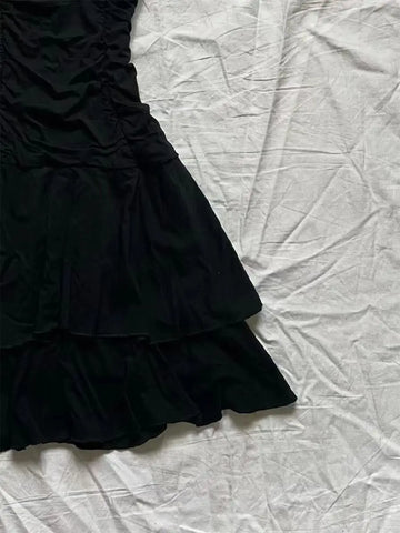 Punk Vintage 90s Korea Dress Sweet Girl High Waist Slim Gothic Harajuku Y2k Short Halter Dress