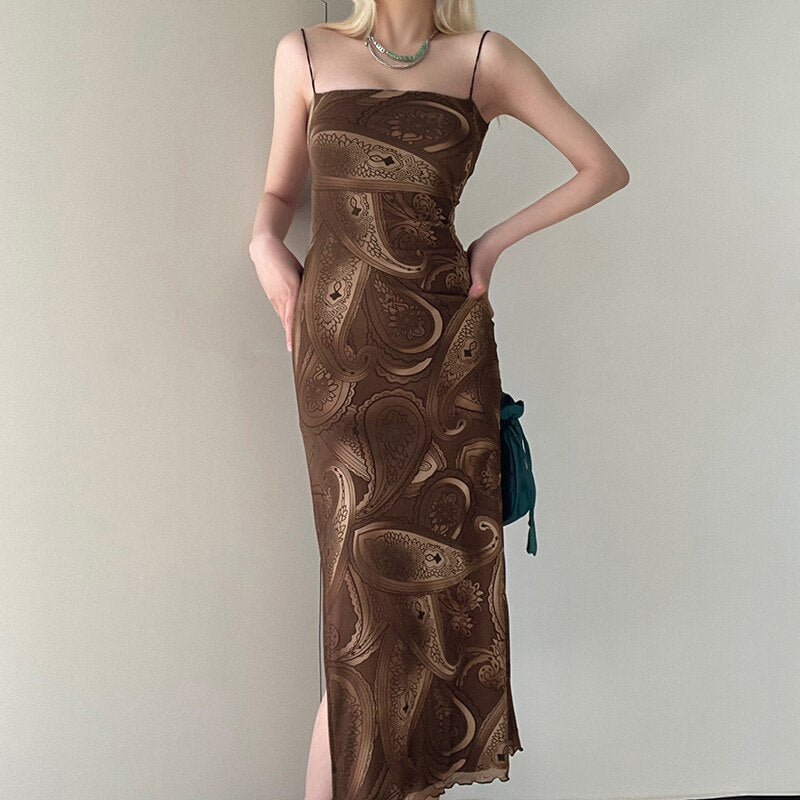 Voguable  Brown Fairy Mini Dress 90s Vintage Spaghetti Strap Ruffles Short Dress Lace Boho Party Holiday Sundress Y2K Streetwear