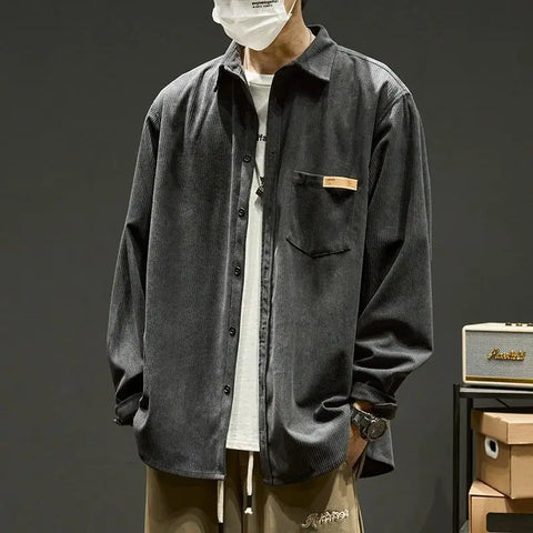 Fashionable Comfortable Overalls Shirt Long-Sleeved Japanese Loose Jacket Y2k Casual Shirt