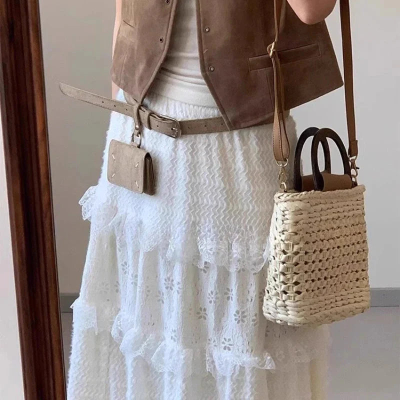 Y2k Aesthetic Frosted Simple Waist Packs Korean All Match Solid Bags Streetwear Vintage Trendy Ins Femlae Handbags