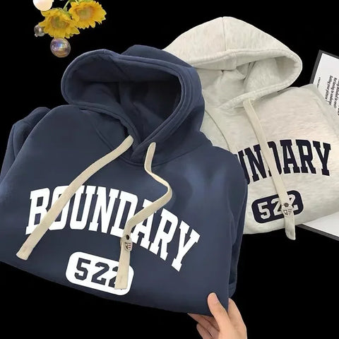 Retro Casual High Street Hoodies For Letter Print Pullover Hooded Sweatshirts Oversized Y2K Hoody Clothing