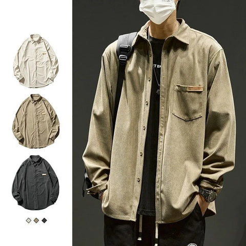 Fashionable Comfortable Overalls Shirt Long-Sleeved Japanese Loose Jacket Y2k Casual Shirt