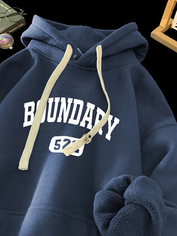 Retro Casual High Street Hoodies For Letter Print Pullover Hooded Sweatshirts Oversized Y2K Hoody Clothing