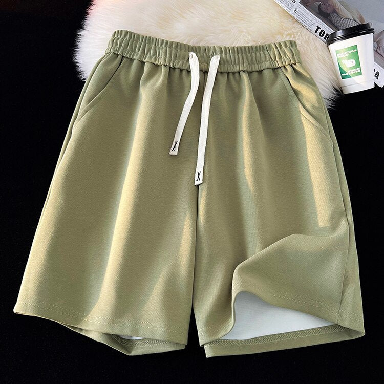 Basic Solid Casual Shorts WoBaggy Korean Trend Y2k Light Thin Short Pants Unisex Beach Trousers