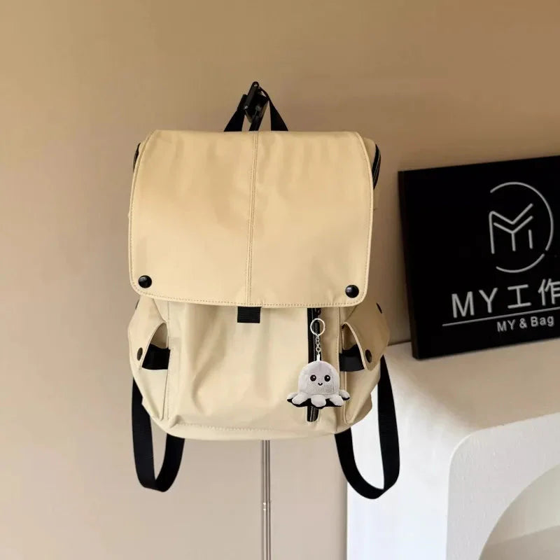 Korean Y2k Aesthetic Simple Backpack Casual All Match Schoolbags Vintage Preppy Trendy Chic Backpacks for Students