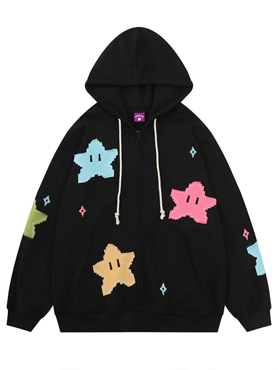 s Oversized Zip Up Hoodies Sweatshirts Y2K Clothes Cute Teen Girl Fall Casual Drawstring Jackets with Pockets