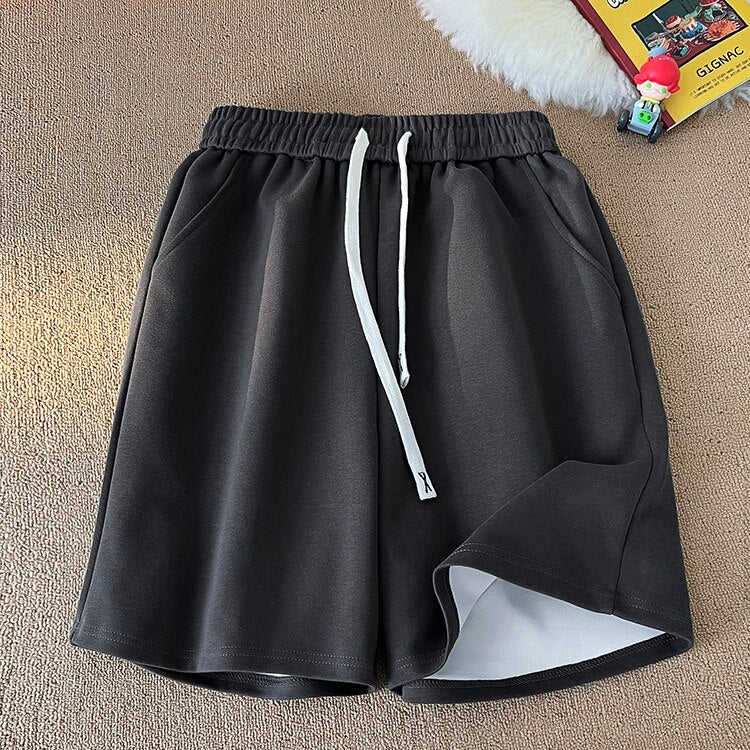 Basic Solid Casual Shorts WoBaggy Korean Trend Y2k Light Thin Short Pants Unisex Beach Trousers