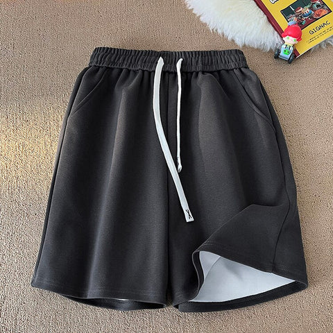 Basic Solid Casual Shorts WoBaggy Korean Trend Y2k Light Thin Short Pants Unisex Beach Trousers