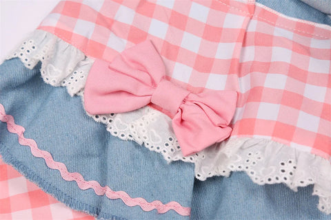 Y2k Kawaii Denim Skirt Mini Party Sweet Ball Gown Aesthetic High Waist Skirts 4 Layer Ruffle Cake Skirts E Girls Skater