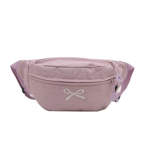 All Match Kawaii Bow Embroidery Chest Bags Korean Casual Y2k Aesthetic Shoulder Bag Vintage Simple Chic Handbags Crossbody