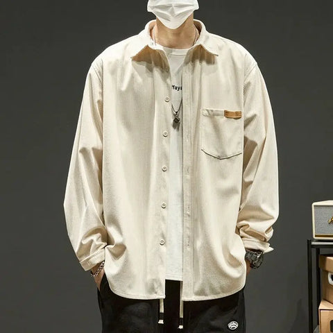 Fashionable Comfortable Overalls Shirt Long-Sleeved Japanese Loose Jacket Y2k Casual Shirt