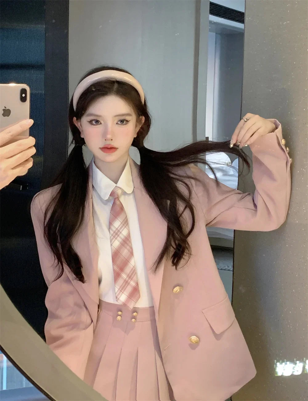 Voguable  Japanese Student JK School Uniform Korean Sweet Blazers School Girls Uniform Kawaii Mini Pleated Skirt Uniform Y2k