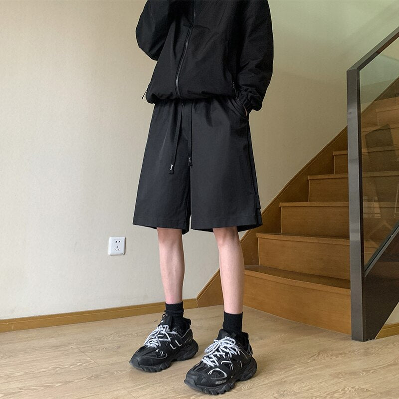 American Y2k Shorts Loose Large M-5XL Solid Casual Short Pants All-match Hip Hop Streetwear