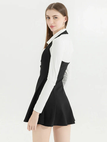 Voguable Korean Y2k Two Piece Sets Outfits Office Skirt Sets Lapel Cardigan Crop Tops + Suspender Mini Skirt Elegant Clothes