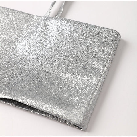 Glitter Club Crop Top Off Shoulder Tank Cami Clothing Super Short Party Night Shiny Bling Sleeveless Tube Tops Y2K