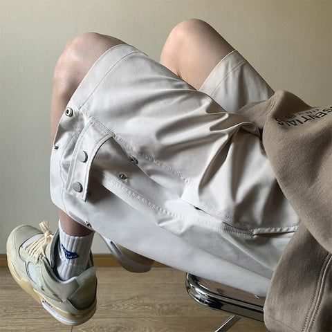 American Y2k Shorts Loose Large M-5XL Solid Casual Short Pants All-match Hip Hop Streetwear