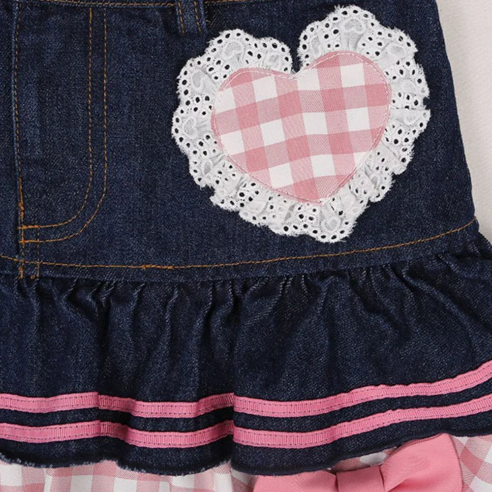Voguable Preppy Style Lolita Kawaii Skirts Japanese Sweet Mini Harajuku Cute Ball Gown Denim Skater Y2K High Waist Lace Cake Skirts