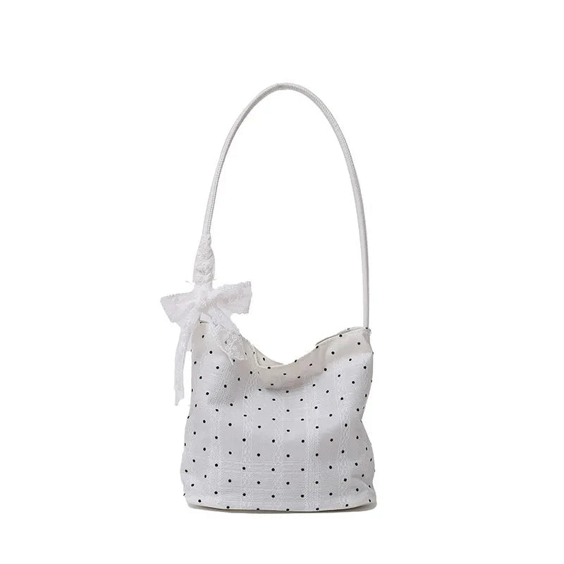 Luxury Design All Match Dot Shoulder Bags Sweet Y2k Aesthetic Casual Handbags Chic Streetwear Simple Underarm Bag