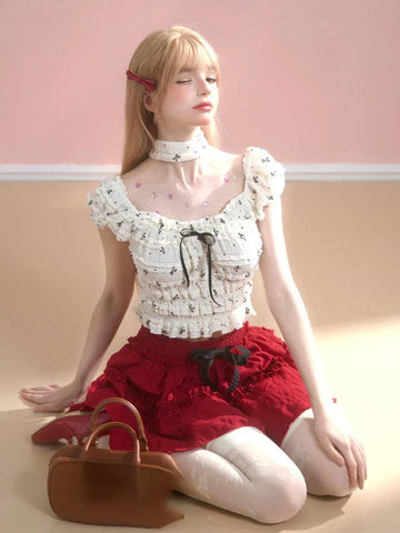 Voguable Japanese Style Kawaii Cake Skirt Lolita Sweet Cute Y2k Mini Skirt Girls 2000s Slim Korean Clothing Chic