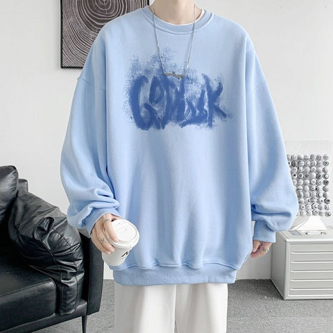 Korean Oversize Casual Sweatshirts y2k Letter Printed O Neck 5XL Unisex Hoodies Winter Pullover