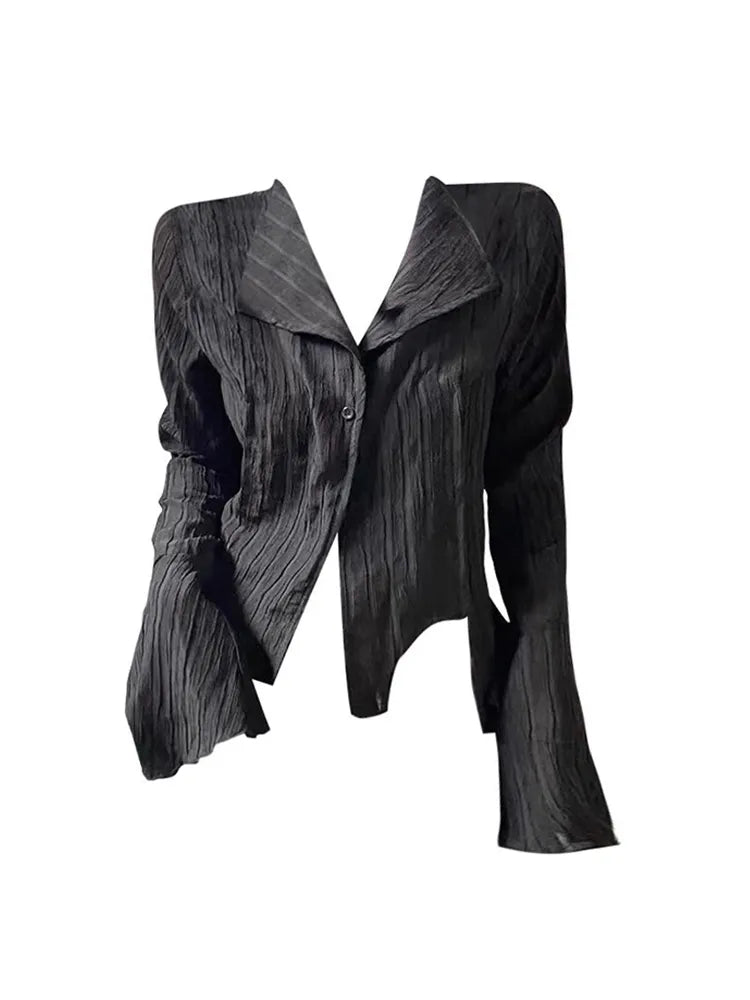 Japanese Gothic Vintage Fare Long Sleeve Striped Shirts Design Baddie Style Blouses 2000s Aesthetic Y2k New