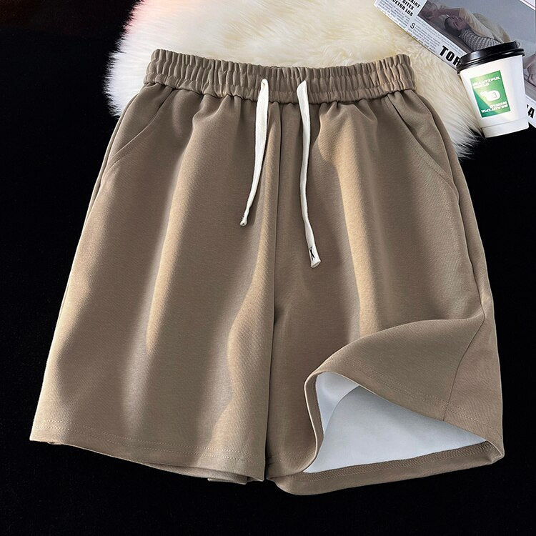 Basic Solid Casual Shorts WoBaggy Korean Trend Y2k Light Thin Short Pants Unisex Beach Trousers