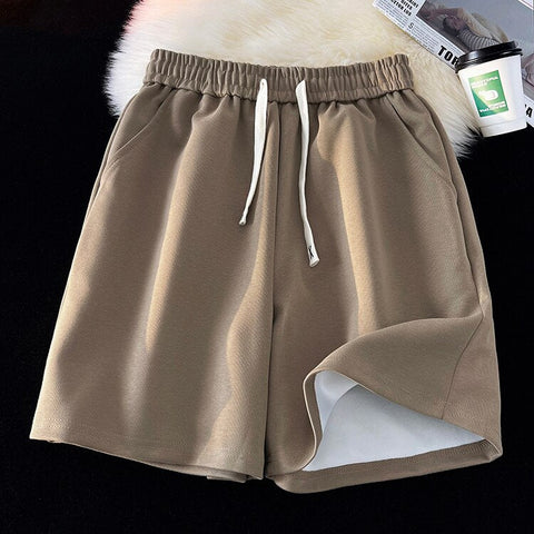 Basic Solid Casual Shorts WoBaggy Korean Trend Y2k Light Thin Short Pants Unisex Beach Trousers