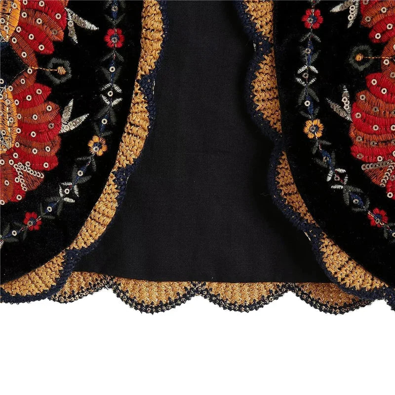 Vintage Waistcoat y2k Aesthetic Vest Flower Embroidery Sleeveless Cardigan Coat Tops 2000s Clothing Streetwear