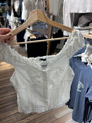 Ruffles White Basic Blouse Top for Woman Folds Single Breasted Sleeveless Tank Tops Casual Cotton Vest Y2k Sweet Camisole