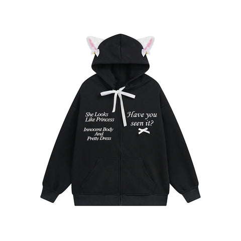 s Oversized Zip Up Hoodies Sweatshirts Y2K Clothes Cute Teen Girl Fall Casual Drawstring Jackets with Pockets
