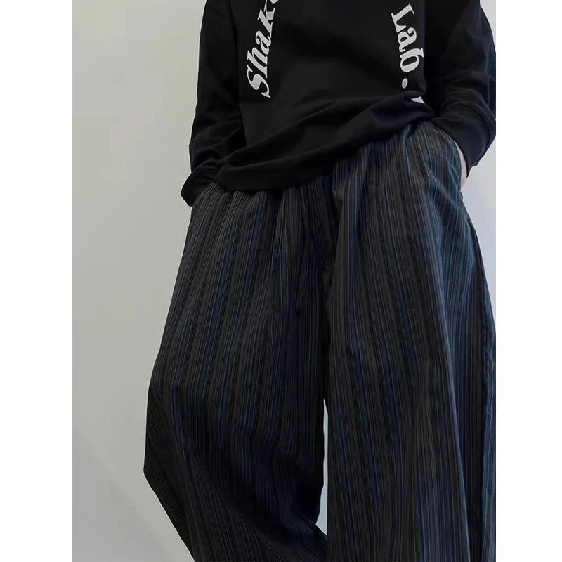 Trendy American Vintage Striped Oversized Streetwear Baggy Pants Y2K Harajuku Hip Hop Casual Wide Leg Trousers Pantalones
