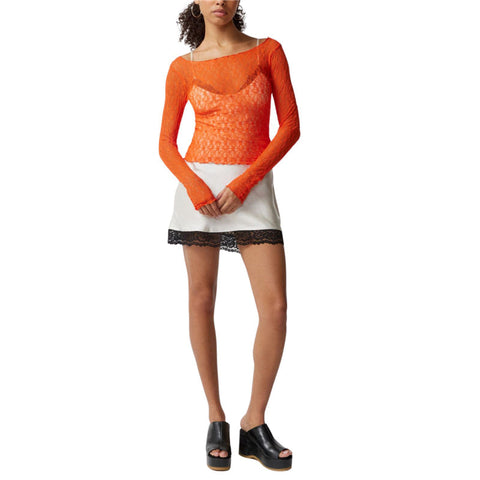 Lace Tops for y2k Clothes Sheer See Through Round Neck Long Sleeve Ruched T Shirt 2000s Clothing Party Clubwear