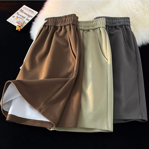 Basic Solid Casual Shorts WoBaggy Korean Trend Y2k Light Thin Short Pants Unisex Beach Trousers