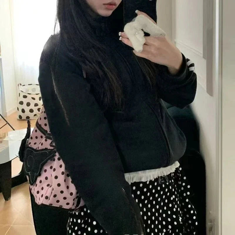 Streetwear Trendy Y2k Aesthetic Dots Wings Handbags Office Lady Shoulder Underarm Bag All Match Casual Backpacks