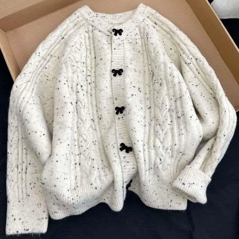 Wear the popular style bow knitted cardigan for and winter Korean sweater jacket ins clothing y2k tops emo