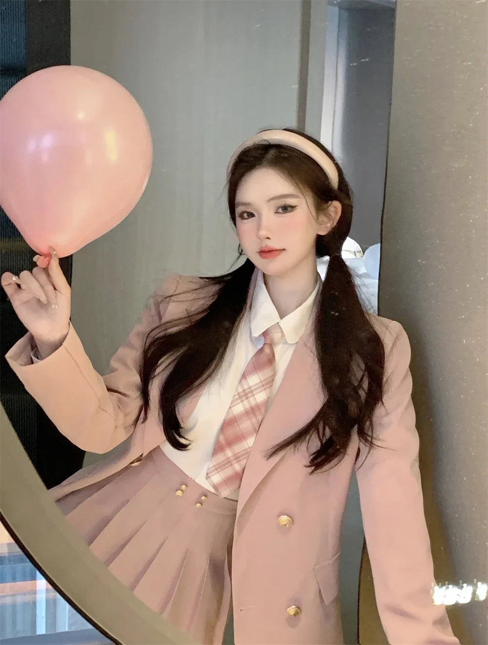 Voguable  Japanese Student JK School Uniform Korean Sweet Blazers School Girls Uniform Kawaii Mini Pleated Skirt Uniform Y2k